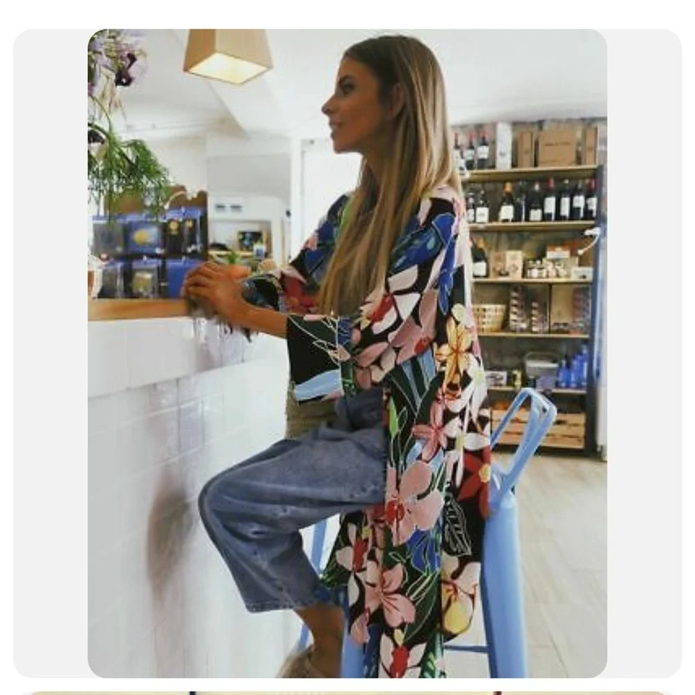 ZARA TROPICAL PRINT OVERSHIRT KIMONO Size S - Picture 10 of 10